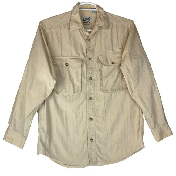 Travel Smith Shirt Mens Size Medium Vented Long Sleeve Safari Fishing Outdoors - Picture 2 of 6